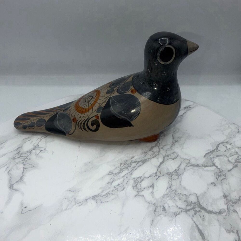 TONALA POTTERY Folk Art Bird Figurine by V Silva